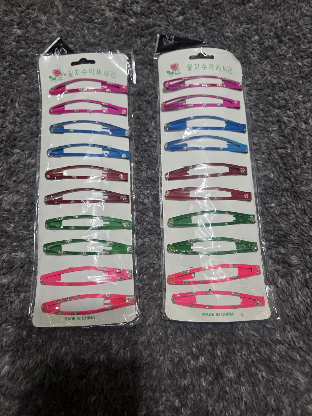 Colorful Snap Hair Clip Set – Assorted Pink, Blue, Green, Red